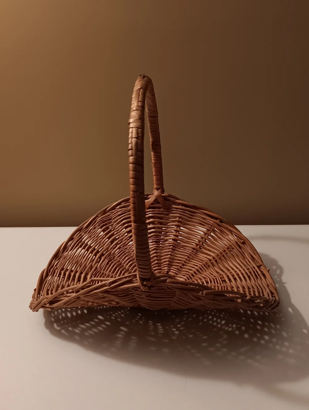 Vintage Rustic Wicker Firewood/Gathering Basket. 13 1/2